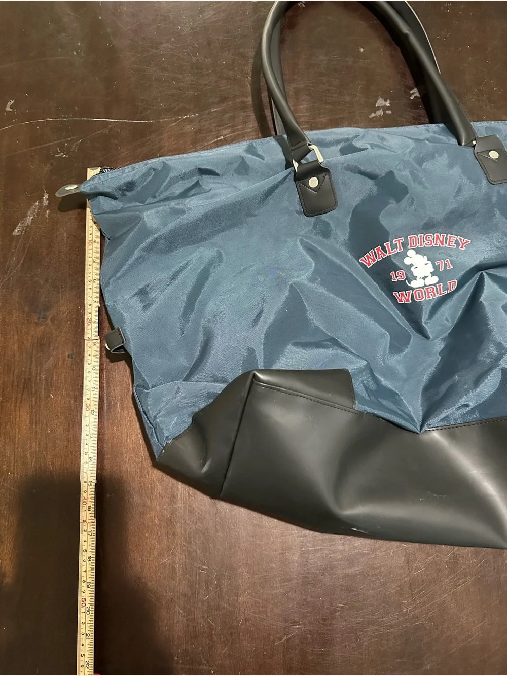 Disney Navy weekender Duffel Tote with Black Trim and Mickey logo